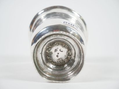 Silver tulip tumbler, Minerve hallmark, resting...