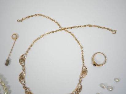 Lot of costume jewelry including pearl necklace,...