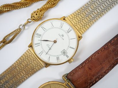 Lot of costume jewelry including wristwatches,...
