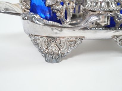 Silver oil and vinegar cruet, Minerve hallmark,...