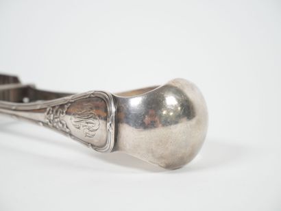 Silver asparagus tongs, Minerve hallmark,...