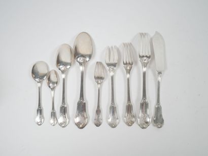 An important Minerve hallmarked silver menagère...