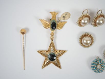 Costume jewelry set including a pair of pearl...