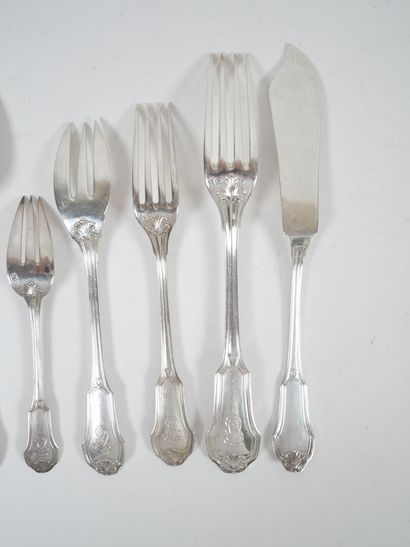 An important Minerve hallmarked silver menagère...