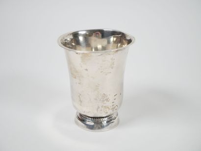 Silver tulip tumbler, Minerve hallmark, resting...