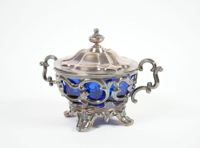 Large openwork silver sugar bowl, Minerve...