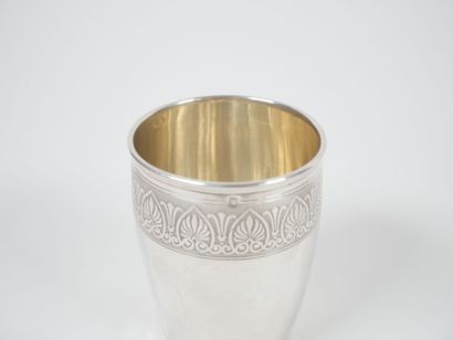 Minerve-patterned silver timbale decorated...
