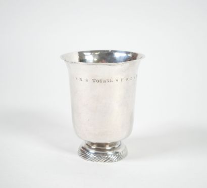 Silver tulip tumbler, Minerve hallmark, resting...