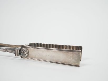 Silver asparagus tongs, Minerve hallmark,...