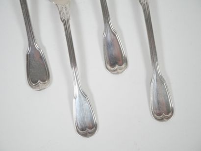 Set of four small silver spoons, Minerve...