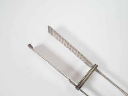 Silver asparagus tongs, Minerve hallmark,...