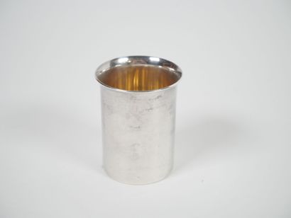 HERMÈS, Paris. 
Small silver goblet or match-holder,...