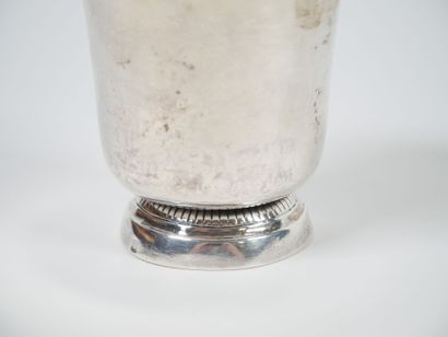 Silver tulip tumbler, Minerve hallmark, resting...