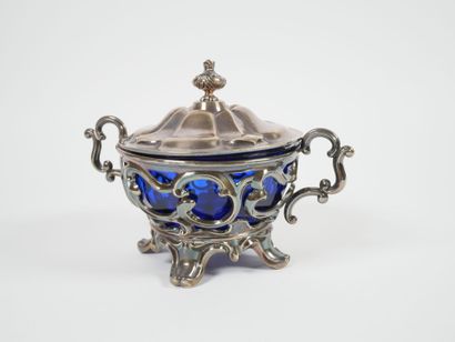 Large openwork silver sugar bowl, Minerve...