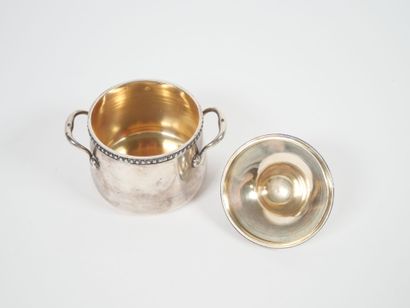 Silver covered sugar bowl, Minerve hallmark,...