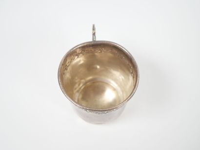 Silver cup and saucer, Minerve hallmark,...