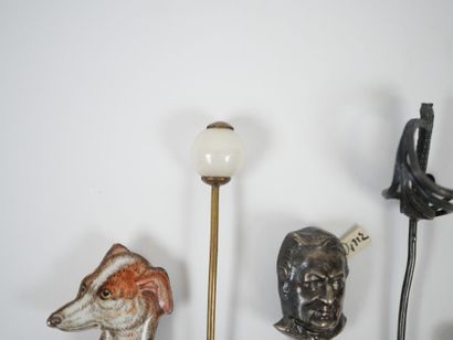 Set of six metal and gilt metal scarf or...