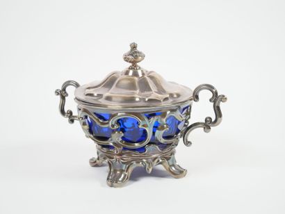 Large openwork silver sugar bowl, Minerve...