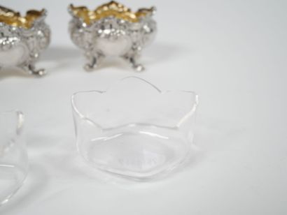 Set of four Minerve hallmarked silver salerons...