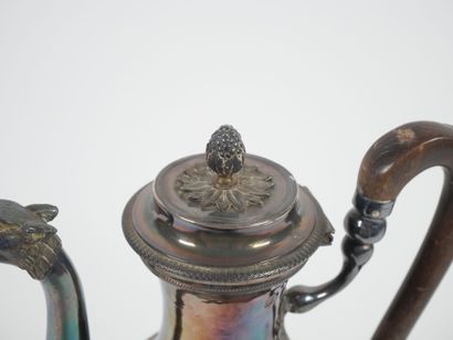 Silver ovoid pourer, Minerve hallmark, decorated...