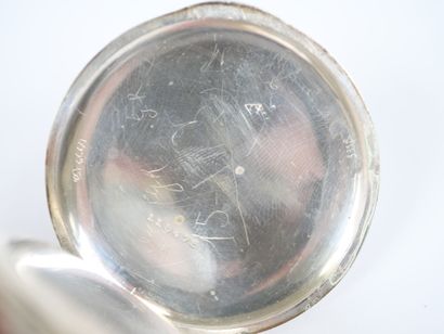 Silver pocket watch, mechanical movement...