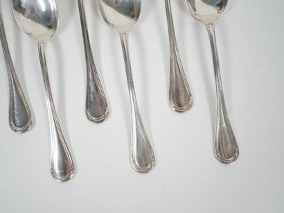 Set of 12 small silver spoons, Minerve hallmark,...