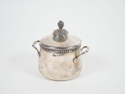 Silver covered sugar bowl, Minerve hallmark,...