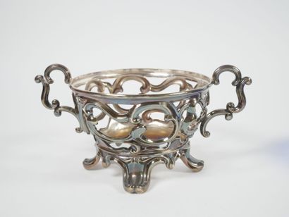 Large openwork silver sugar bowl, Minerve...