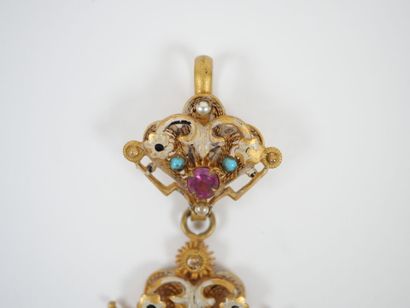 Important cross-pendant in openwork filigree...