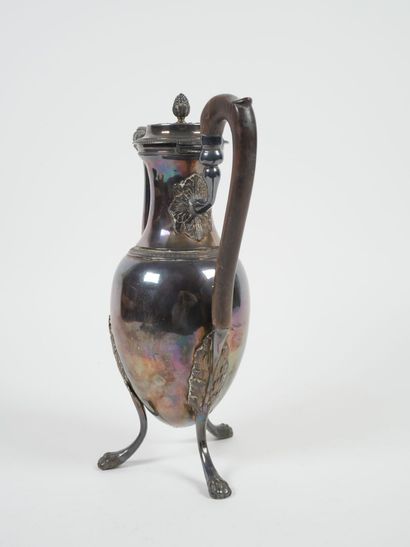 Silver ovoid pourer, Minerve hallmark, decorated...