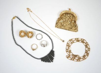 Lot of costume jewelry including two gilded...