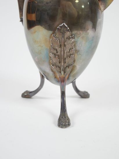 Silver ovoid pourer, Minerve hallmark, decorated...