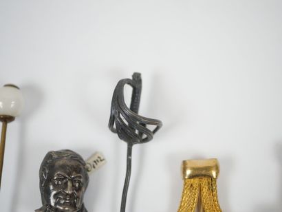 Set of six metal and gilt metal scarf or...