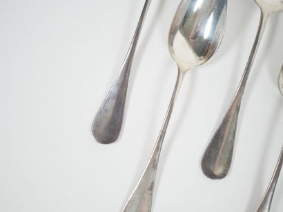 Set of four small silver spoons, Minerve...