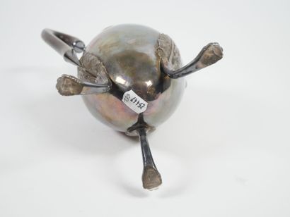 Silver ovoid pourer, Minerve hallmark, decorated...