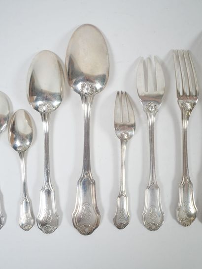 An important Minerve hallmarked silver menagère...