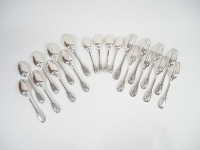 Part of a Minerve hallmarked silver menagère...