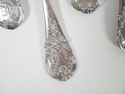 Set of 12 silver table forks, Vieillard hallmark,...