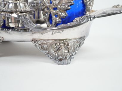 Silver oil and vinegar cruet, Minerve hallmark,...