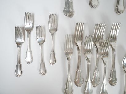 An important Minerve hallmarked silver menagère...