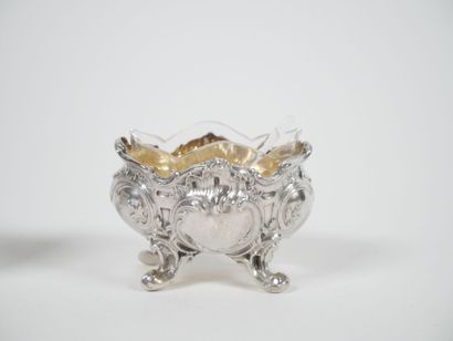 Set of four Minerve hallmarked silver salerons...