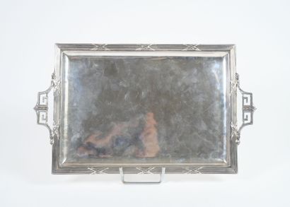 Rectangular silver tray, Minerve hallmark,...