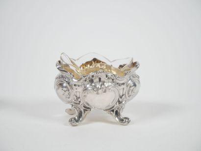 Set of four Minerve hallmarked silver salerons...