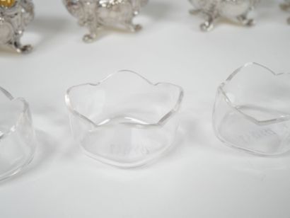 Set of four Minerve hallmarked silver salerons...