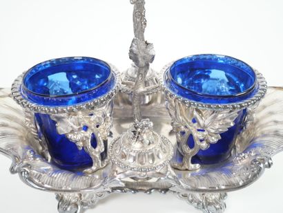 Silver oil and vinegar cruet, Minerve hallmark,...