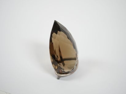 Very large pear-shaped faceted smoky quartz,...