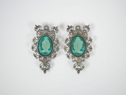 Openwork filigree metal set adorned with...