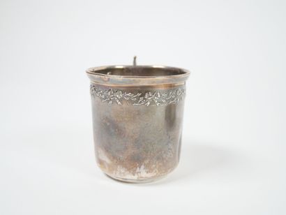 Silver cup and saucer, Minerve hallmark,...
