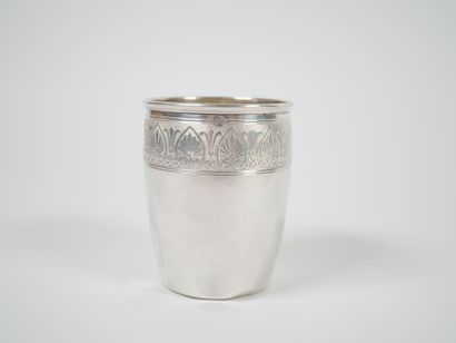 Minerve-patterned silver timbale decorated...