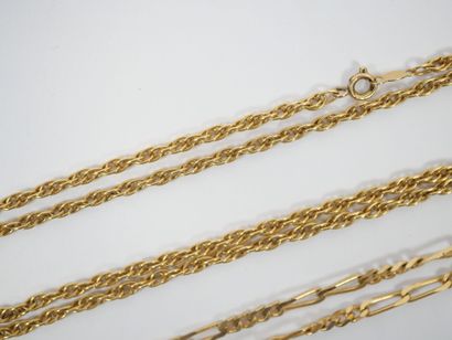 Set of five gilt-metal chains with forçat...